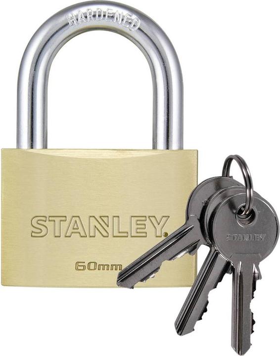 Actual product image Stanley Brass padlock 60mm std shackle