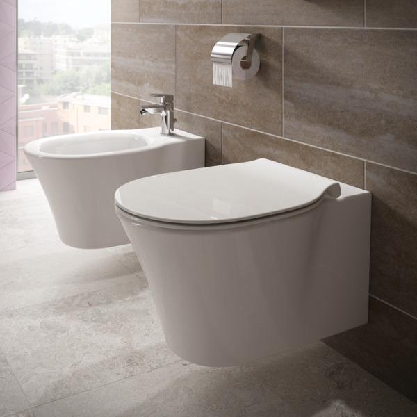 Actual product image Ideal Standard rimless low-level WC Connect Air white wall-mounted Aquablade E005401