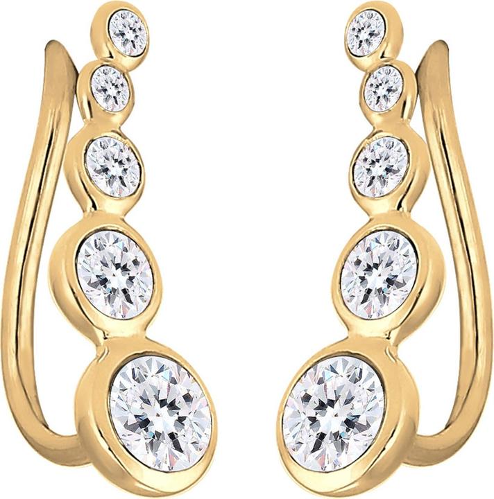 Elli Ear Climber (Gummiband, 925 Sterling Silber, Glaskristall)