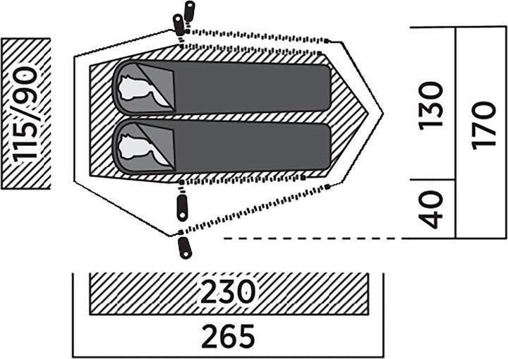 Produktbild Easy Camp Tunnelzelt Sarek 2 (dunkelgr?n/orange, Modell 2025) (Tunnelzelt, 2.20 kg, 2 Personen)