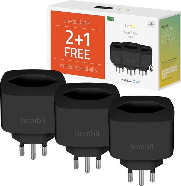 Actual product image Hombli Smart Swiss Socket 2+1