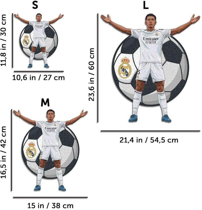 Actual product image Iconic Jude Bellingham - Real Madrid - Wooden Puzzle Size M (270 pieces) (270 pieces)