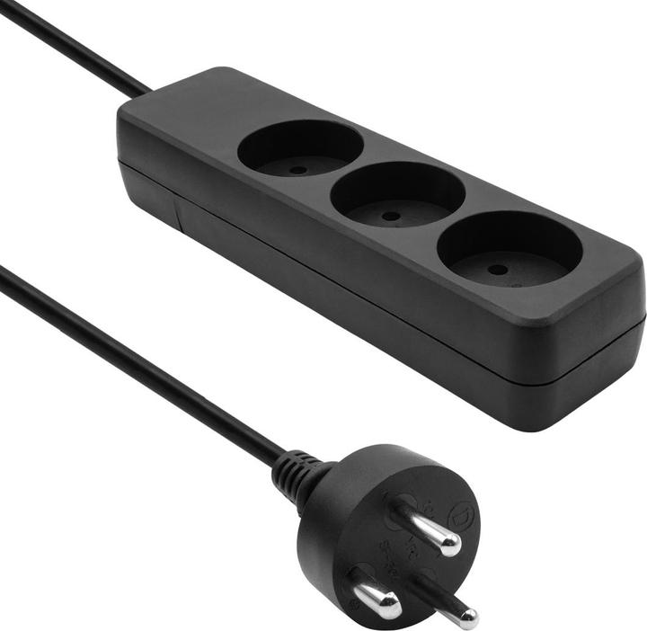 Produktbild ProXtend Danish Power Strip 3-way 7M Black (3 x, CEE 7/3, 7 m)