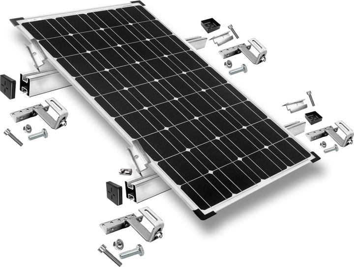 Produktbild Offgridtec Befestigungskit mit Dachhaken 3-fach verstellbar (für Dachziegel) für Schrägdachmontage 1 Solarp