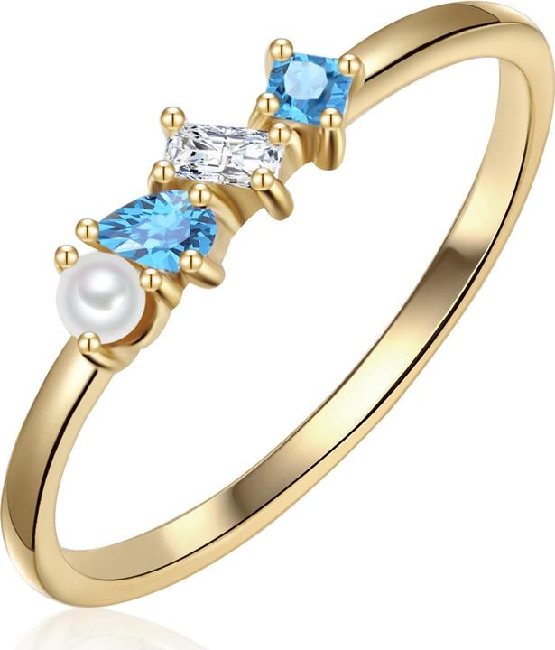Glanzstücke München Damen Sterling Silber Zirkonia Süsswasser-Zuchtperle gelbgold - 24040