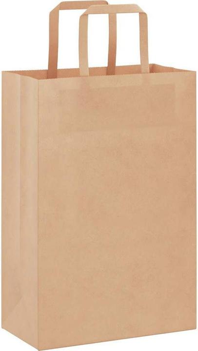 Produktbild VidaXL Kraftpapiertüten 50 Stk. mit Henkel Braun 21x11x31 cm Papiertüte (Geschenktüte, 50 x)
