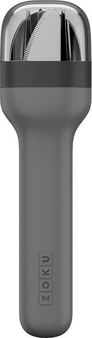 Produktbild ZOKU Besteck-Set To Go, 3-teilig Charcoal (3 Stück, Besteck Set)