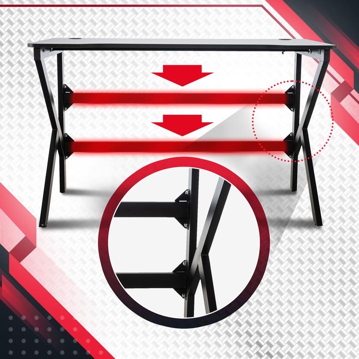 Image du produit CLP Table de jeu Lewiston K LED, rouge