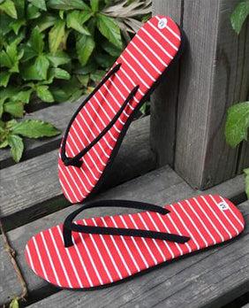 Immagine prodotto Hermex Donne Sexy Flip Flop Sandali Sandali Flipflop Rosso Bianco a strisce/ Taglia 38 (38)
