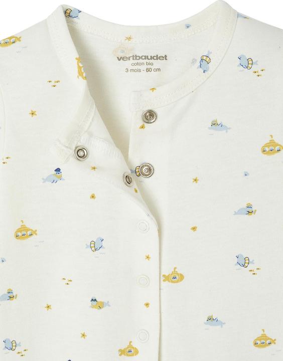 Actual product image Vertbaudet Bio-Kollektion: Baby Strampler mit variablen Füssen, Unterwassermotive (56)