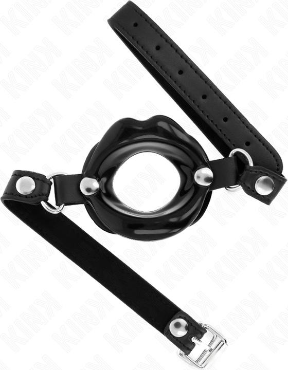 Produktbild Pipedream KINK - LIP 8 CM KNEBEL MIT SCHWARZEM KUNSTLEDERBAND 63 x 2 CM VERSTELLBAR 39-58 CM