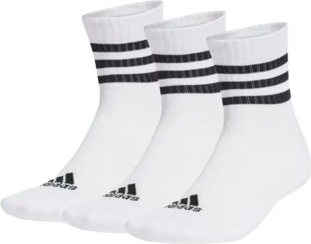 Actual product image adidas 3-Stripes Cushioned Sportswear Mid-Cut Socks (3 pairs) (28 - 30)