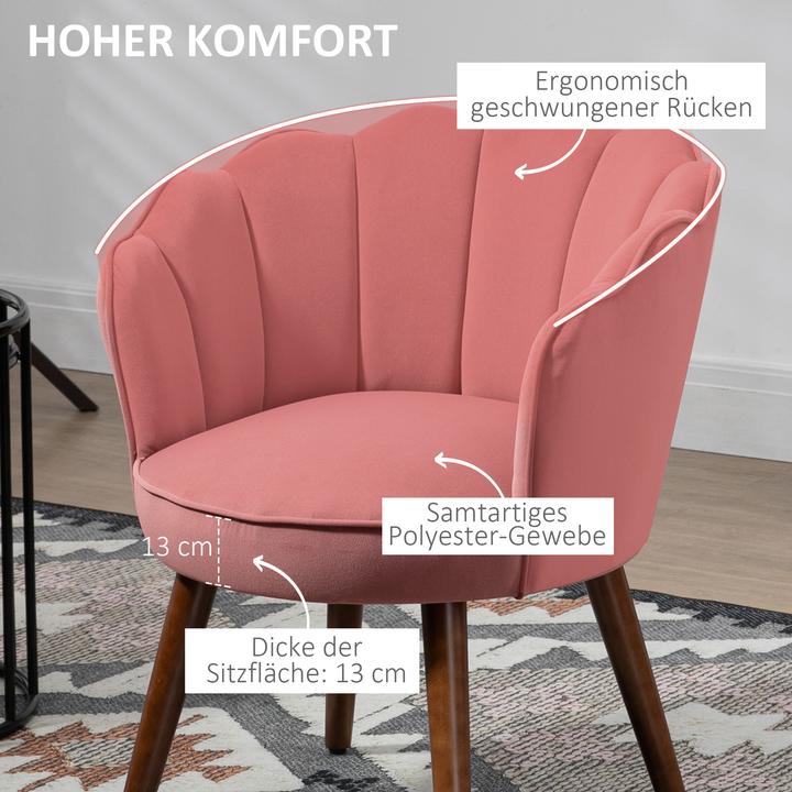 Produktbild Homcom Stuhl Lotusblumen-Design, Elegante Ergänzung für Ihren Wohnbereich, Luxuriöser Samt-Polyester Bezug