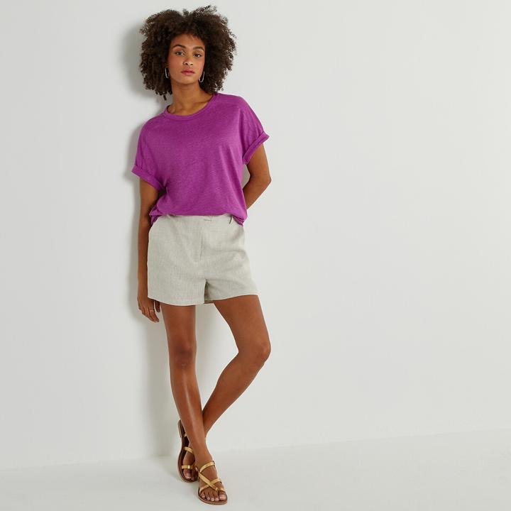Produktbild La Redoute Collections T-Shirt aus Leinen mit Rundhalsausschnitt (M)