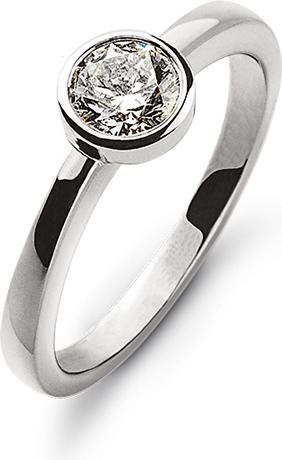 Natsumi Schmuck Diamantring Weissgold 18K/750 0.25 ct H si (50, 750/18 K Gold)