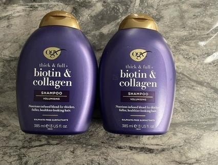 Produktbild Ogx ORGANIX Shampoo Biotin & Kollagen volumisierendes Shampoo 385ml (385 ml, Flüssiges Shampoo)