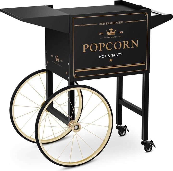 Royal Catering Carretto per macchina pop corn - Nero e oro