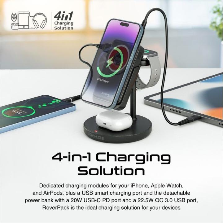 Actual product image ProMate RoverPack4-in1 Charging Station with Powerbank (15 W)