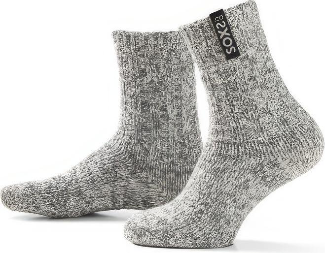 Soxs Graue Wolle Damensocken und Herrensocken Jet Black, Wadensocke