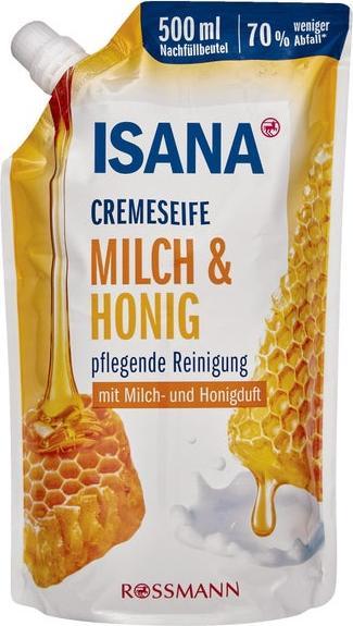 Productafbeelding Isana Hervulbare melk en Ho. (Vloeibare zeep, 500 ml)