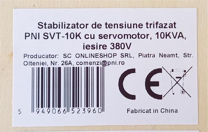 Produktbild PNI Dreiphasiger Spannungsstabilisator SVT-10K mit Servomotor, 10000 VA, 8000 W, Ausgang 380 V (10000 VA, 8000 W, Online-Doppelwandler USV)