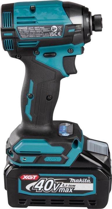 Image du produit Makita Visseuse à choc sans fil TD002GD202 | 40 V, 2x 2,5 AhBatterie, chargeur en coffret (Fonctionnement sur batterie)