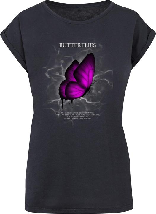 Merchcode Ladies Butterflies Extended Shoulder Tee - 112637 (XXL)