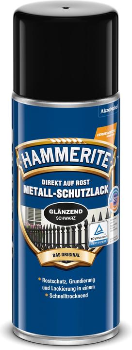 Hammerite Spray de protection des métaux (400 ml, Noir)