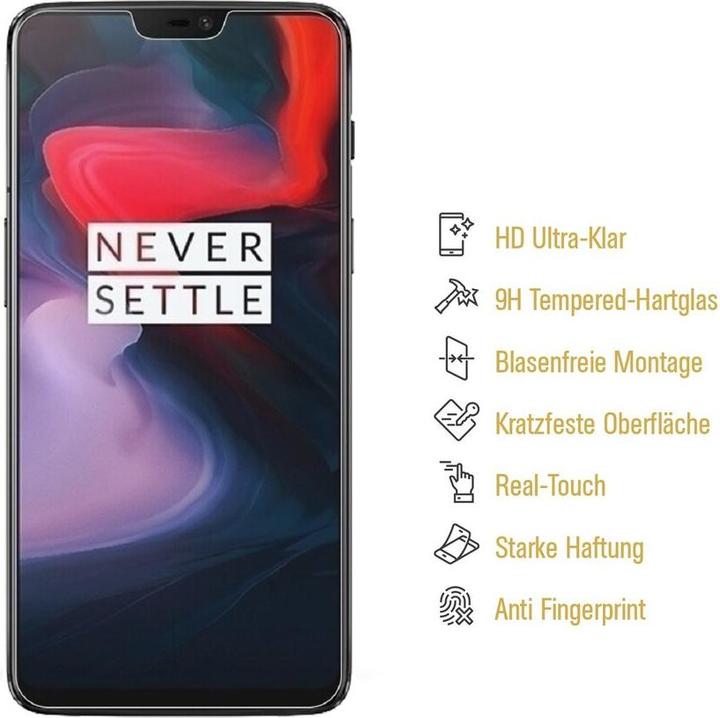 Produktbild Protectorking 4x 3D A++ echtes Tempered 9H Panzerhartglas KLAR (4 Stück, OnePlus 6)