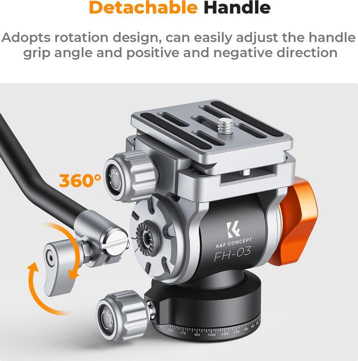 Produktbild K&F Concept FH-03 hydraulic Head with Handle