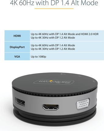 Produktbild StarTech .com USB C Multiport Adapter (USB-C, 2 Ports)