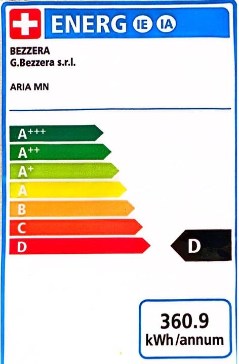 Energy Label Bezzera Aria Top PD