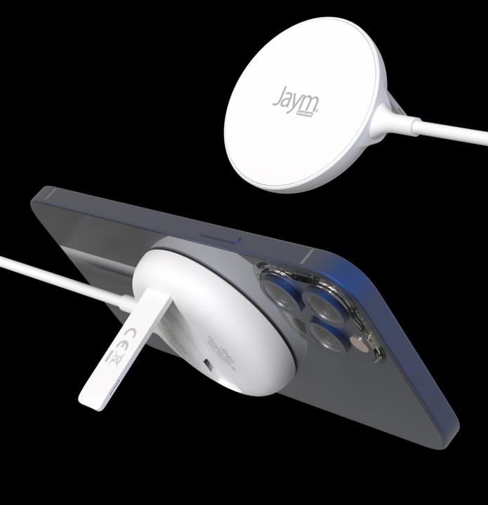 Actual product image Jaym MagSafe 15W induction charger with magnets, overvoltage protection and stand function (15 W)