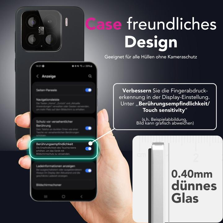 Immagine prodotto Nalia ArmorGlassX - 2x Display Schutzglas - Full Screen Protection 9H Tempered Glass (1 Pezzo/i, Xiaomi 15)