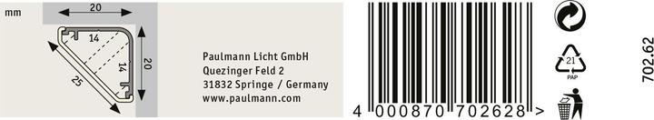 Productafbeelding Paulmann Profielrooster (Zilver, 100 cm, Interieur)
