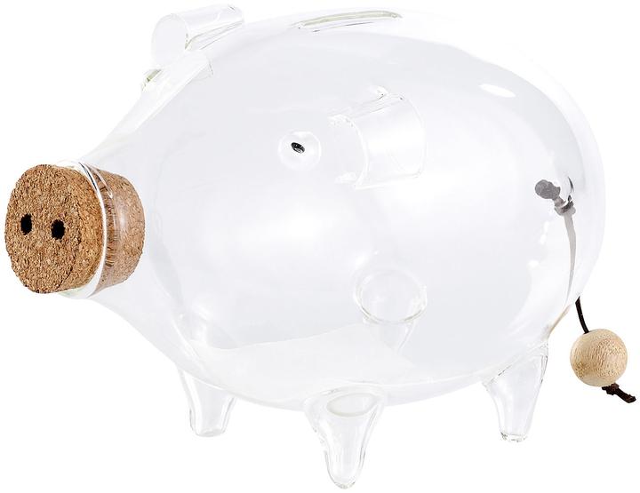 Carlo Milano Tirelire en verre Deco XL, 21 cm