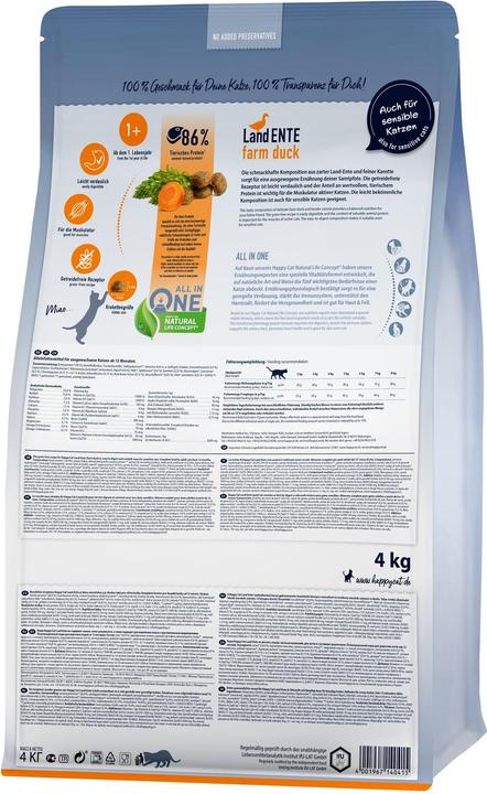 Actual product image Happy Cat Dry Food Supreme Culinary Land Duck, 4 kg (Adult, 1 pcs., 4000 g)