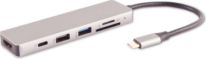 Shiverpeaks S/CONN maximum connectivity USB-DOCK--USB-C multiport Dockingstation, 6in1, HDMI, PD, Hub, SD (USB-C, 6 Ports)