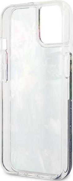 Produktbild Guess GUHCP13SLFLSB iPhone 13 Mini 5.4 "Blue / Blue Hard Case Flower Liquid Glitter (Apple iPhone 13 mini)