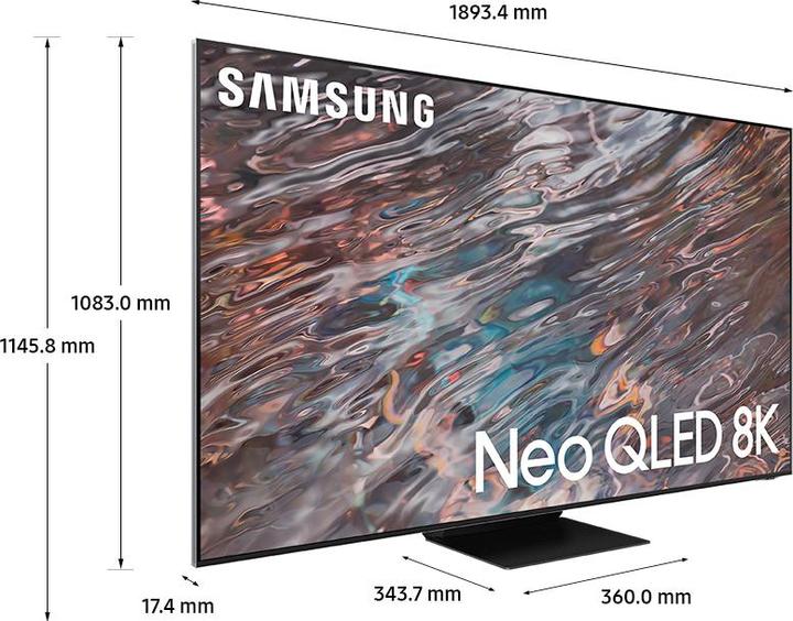 Actual product image Samsung Series 8 Neo QLED 8K TV 85? QE85QN800A Smart TV Wi-Fi Stainless Steel 2021 (85", NeoQLED)
