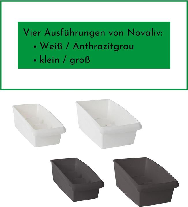 Produktbild Novaliv Suppentütenbox gross Schubladen Organizer Küche - 25 x 16 cm WEISS Gewürzaufbewahrung Box -