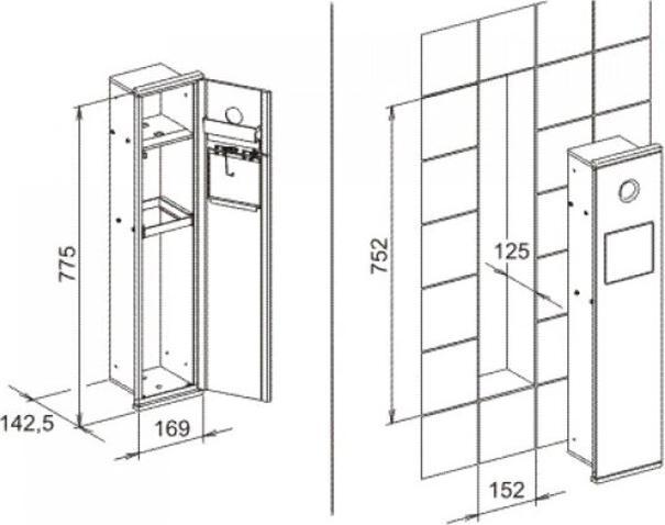 Produktbild Keuco Modul WC 2 PLAN INTEGRAL Hygienebeutelspender Hygieneabfallsammle