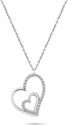 Brilio Silver - Charming silver necklace with hearts NCL72W