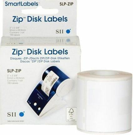 Actual product image Seiko SLP-ZIP ZIP disk labels, 1 roll of 190 labels (0.01 cm)