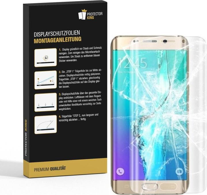 Produktbild Protectorking 2x Panzerfolie Anti-Shock Full Cover HD Klar (2 Stück, Samsung Galaxy S6 Edge)