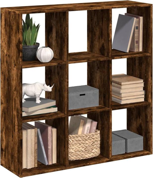 Image du produit VidaXL Séparation de pièce Bibliothèque Étagère sur pied Étagère de bureau Étagère cubique Chêne fumé (102 x 29 x 103.5 cm)