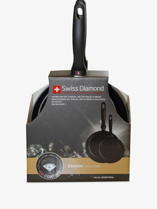 Immagine prodotto Swiss Diamond Set di padelle 2 pezzi CLASSIC XD Nero (26 cm, Padella per friggere, Alluminio pressofuso)
