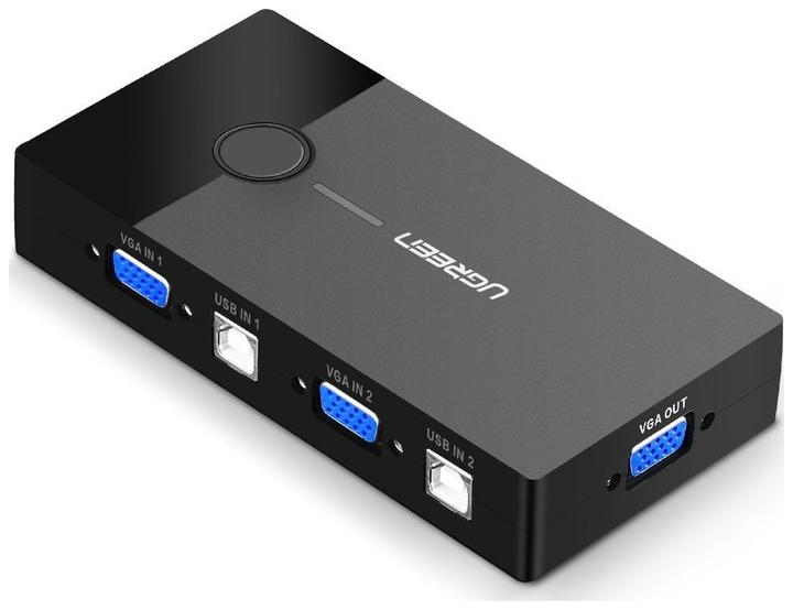 Productafbeelding Ugreen 30357 KVM Switch Box 2-poorts VGA Video Adapter 2 in 1 (zwart)