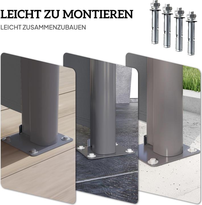 Produktbild Outsunny Seitenmarkise Aluminium, Polyester Dunkelgrau (0.10 m)