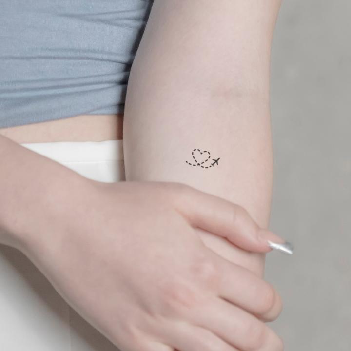 Produktbild minink Temporäres Tattoo – Herz mit Flugzeug